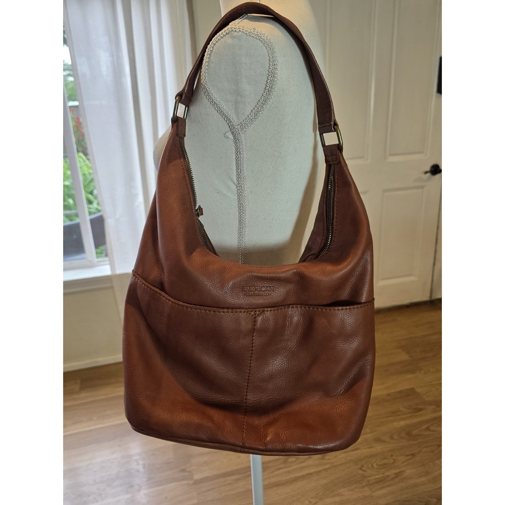 Genuine Leather Brown Hobo Shoulder Bag